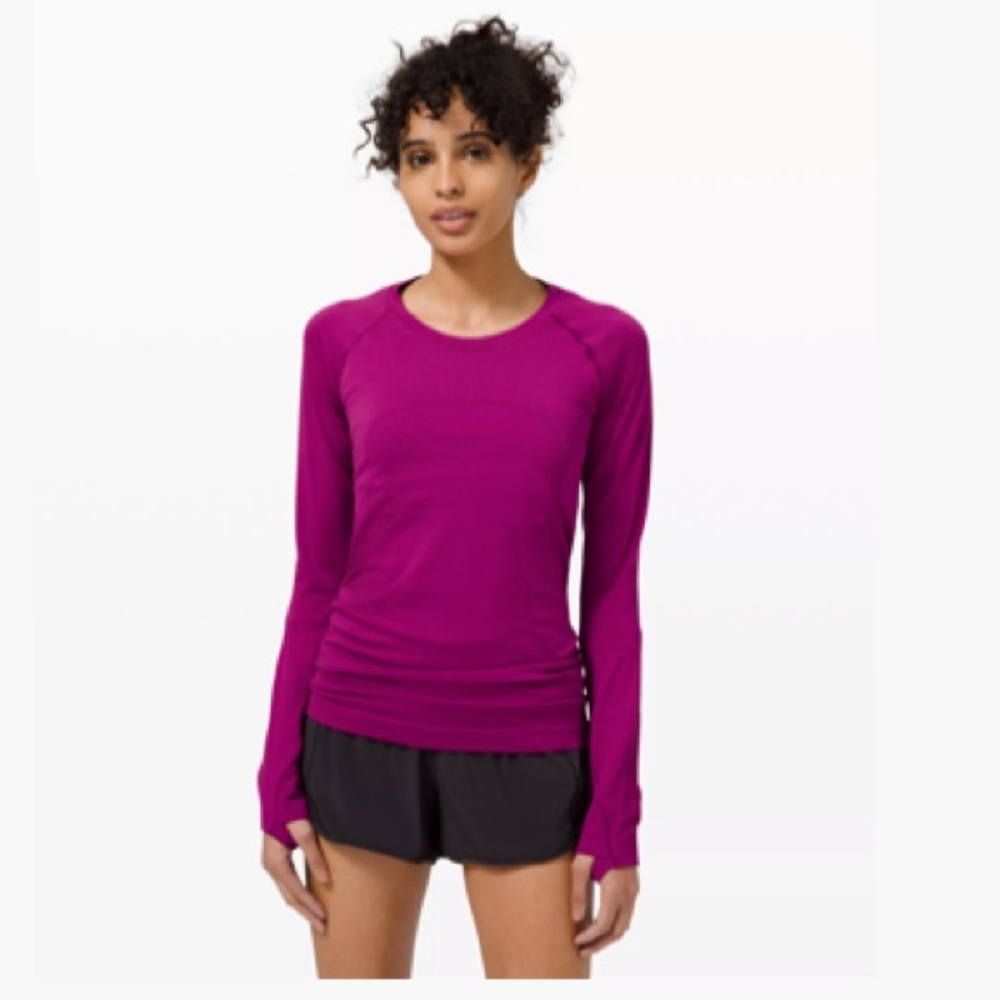 Lululemon swiftly long sleeve tee size 8 deep fuschia